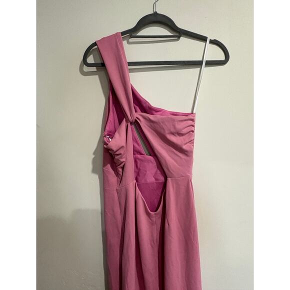 NWT Katie May Edgy One Shoulder Mermaid Formal Gown Bubblegum Pink Women's M - Picture 5 of 8